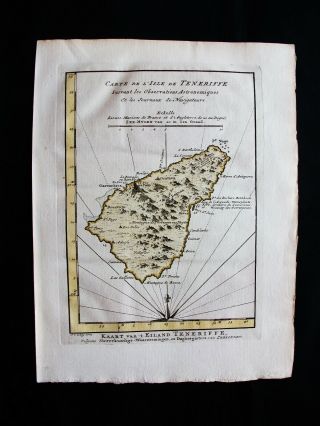 1747 Bellin & Schley - Rare Map West Africa,  Spain Tenerife Canary Is.  Santa Cruz