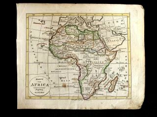 Colored Historic Map Of Africa From 1700s