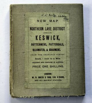 Northern Lake District,  Old Map,  1880s,  Wh Smith,  Cumbria
