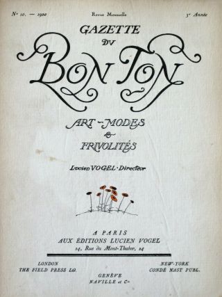 Gazette du bon ton,  Art deco pochoir print,  Pierre Brissaud,  A l ' opera,  pl.  77,  1920 2