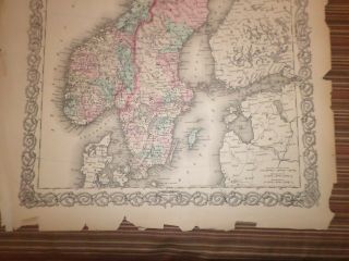 Hand Colored Map Sweden & Norway (1855) G.  W.  and C.  B.  Colton & Co. ,  York 3