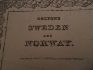 Hand Colored Map Sweden & Norway (1855) G.  W.  and C.  B.  Colton & Co. ,  York 5