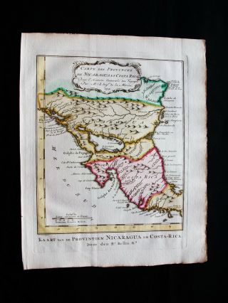 1747 Bellin & Schley - Rare Map: Central America,  Nicaragua,  Costa Rica,  Managua