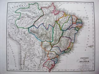 1860 CIVELLI - folio map,  SOUTH AMERICA,  BRAZIL,  RIO DE JANEIRO,  BOLIVIA 2