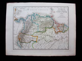 1860 Civelli - Folio Map,  South America,  Venezuela,  Caracas,  Colombia.