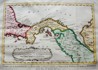1747 BELLIN & SCHLEY - rare map CENTRAL AMERICA,  MEXICO,  PANUCO RIVER,  MOCTEZUMA 2