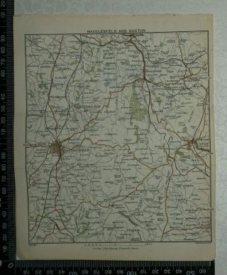 1897 Map Of Macclesfield & Buxton By Bartholomew - Bollington,  Chapel En Le Frith