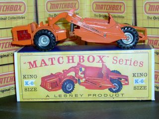 Matchbox Lesney King Allis - Chalmers Earth Scraper K - 6 - A1 BPT MW NM & crafted box 3
