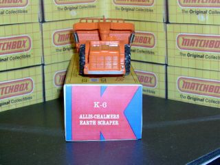 Matchbox Lesney King Allis - Chalmers Earth Scraper K - 6 - A1 BPT MW NM & crafted box 5