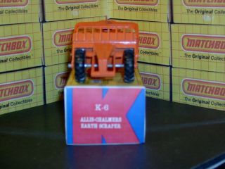 Matchbox Lesney King Allis - Chalmers Earth Scraper K - 6 - A1 BPT MW NM & crafted box 6