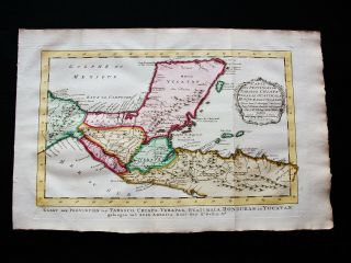 1747 Bellin & Schley - Rare Map Central America,  Yucatan Belize Mexico Guatemala