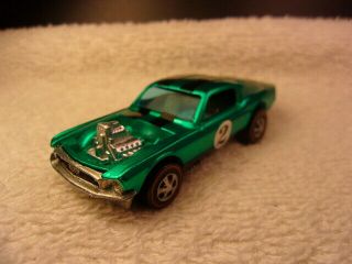 Hot Wheels Redline 1971 Green Boss Hoss Mustang - Restored