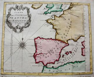 1747 BELLIN & SCHLEY - ATLANTIC OCEAN,  BISCAY,  ENGLISH CHANNEL,  SPAIN,  FRANCE. 2