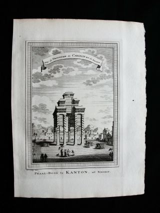 1747 Bellin & Schley - Asia,  China,  Rare View Of Canton (triumph Arch) Guangzhou