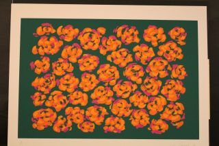 Untitled Orange Flowers By Nadine Prado Artist Signed And Numbered