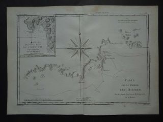 1787 Bonne Desmarest Atlas Map Terre Van Diemen - Tasmania