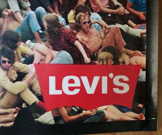 Vintage LEVI ' S Poster Art Ad Woodstock Concert 6