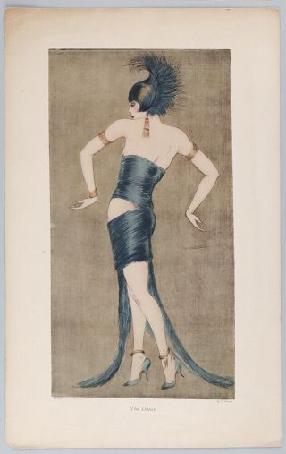 Vintage 1920s Art Deco Fine Art Print The Dance Risqué Jazz Age Pin - Up Showgirl