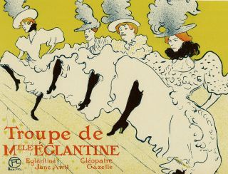 1951 Henri de Toulouse - Lautrec Fine Art Print Mademoiselle Eglantine ' s Troupe 2