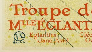 1951 Henri de Toulouse - Lautrec Fine Art Print Mademoiselle Eglantine ' s Troupe 3