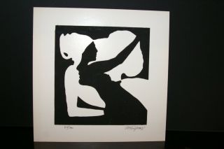 1970 Serigraph Optical Illusion Black & White Art Signed Limited Edition 64/200