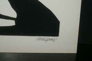 1970 Serigraph Optical Illusion Black & White Art signed Limited Edition 64/200 2