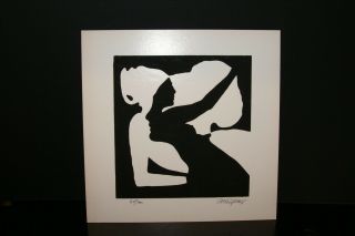 1970 Serigraph Optical Illusion Black & White Art signed Limited Edition 64/200 5