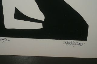 1970 Serigraph Optical Illusion Black & White Art signed Limited Edition 64/200 6