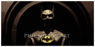 Batman Art Print Poster Cowl Costume Adam West Michael Keaton Mask 1989