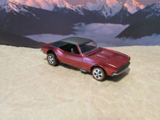 Hot Wheels Redline Custom Camaro,  Red,  Black Roof,  Dark Interior