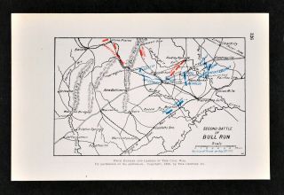 Civil War Map Second Battle Of Bull Run Manassas Groveton Market Virginia