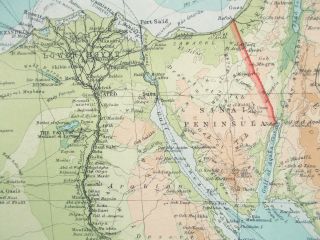 Map of Egypt & the River Nile.  1922.  AFRICA.  RED SEA.  SINAI 2
