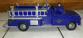 Tonka Toys Cobalt Blue Pumper Truck Fire Engine 5,  17 " Long,  Rare Color