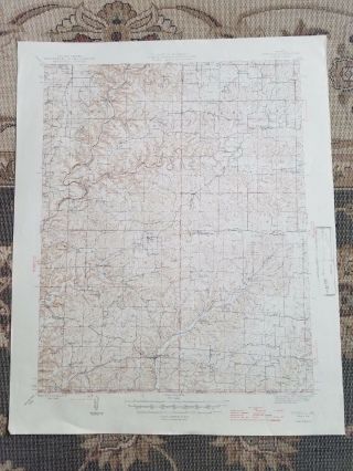 22x29 Vintage 1946 Usgs Topo Map Cureall,  Missouri Bakersfield Pottersville