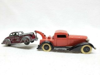 Tootsie Toy Graham Wrecker Tow Truck Red And Black (with Extra Car)