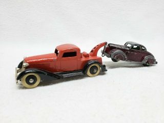 TOOTSIE TOY GRAHAM WRECKER TOW TRUCK RED AND BLACK (with extra car) 2