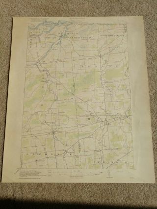 22x29 1917 Usgs Topo Map Moira,  York Lawrenceville Brushton Bombay St.  Regis