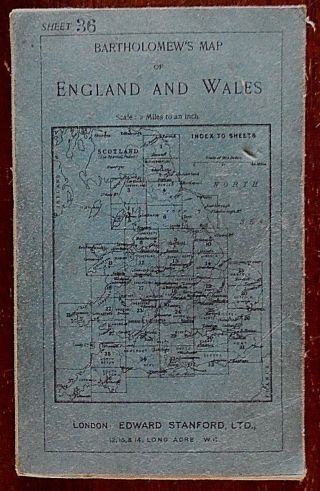Bartholomews Segmented Map On Cloth,  1910s,  Of Devon,  Pub By Edward Stanford Ltd