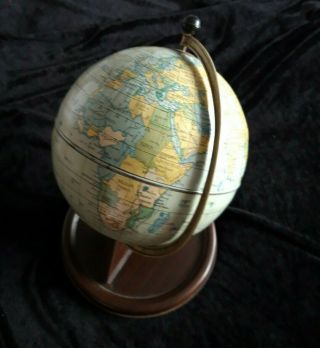 Vintage Chad Valley Tin Clock Setting World 6 " Globe