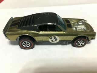 Hot Wheels Red Line Mustang Boss Hoss 1969 Gold With Black Stripes