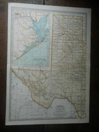 1902 Map Of Texas Western Part By The Century Company.  U.  S.  A
