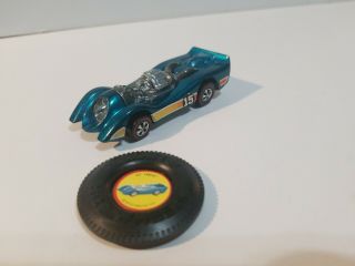 1970 Hot Wheels Redline Aqua Blue/ Green Jet Threat Hong Kong