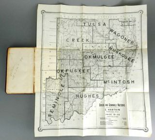 Antique 1910 Creek Seminole Nations Plat Map Oklahoma Native Indian Book 10