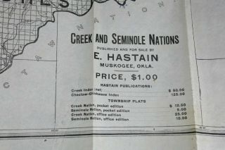 Antique 1910 Creek Seminole Nations Plat Map Oklahoma Native Indian Book 11
