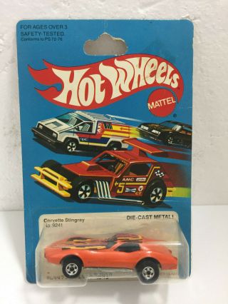 Hot Wheels - Corvette Stingray - Blackwall 1980 - No.  9241 Moc Bw Orange