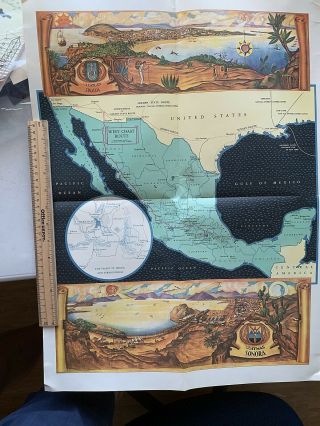 Mexican Map/murals 1932 Southern Pacific Office In Mexico City Stunning