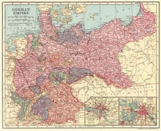1906 Antique Germany Map German Empire Map Vintage Map Of Germany Wall Art 6784
