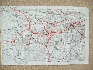 Vintage Maps Of The District Railway Map Of London.  1900s.