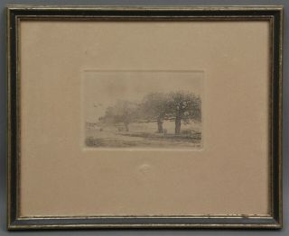 1878 Émile Frederic Nicolle Etching On Paper Country Landscape Horse Drawn Cart