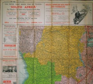 THE ' SOUTH AFRICA ' PAPER MAP OF CENTRAL & SOUTH AFRICA - 1935 4